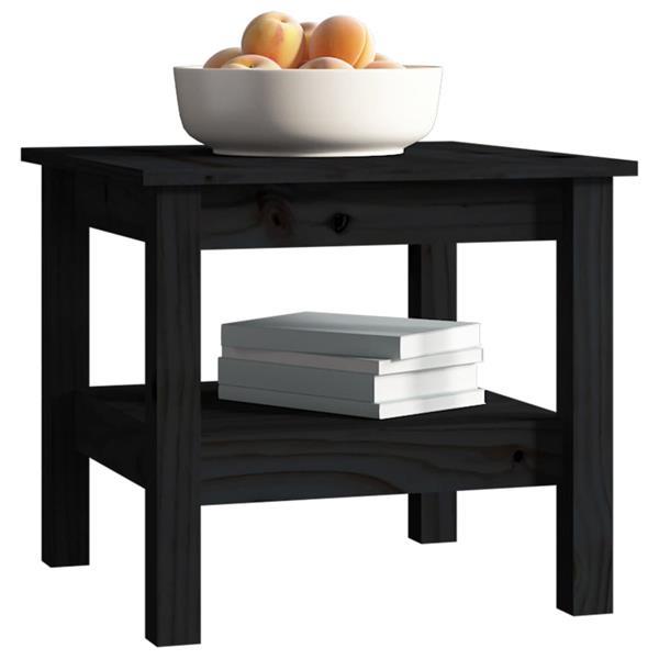 Grote foto vidaxl table basse noir 45x45x40 cm bois massif de pin huis en inrichting eettafels
