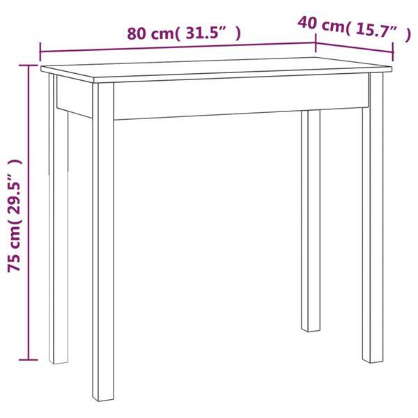 Grote foto vidaxl table console blanc 80x40x75 cm bois massif de pin huis en inrichting eettafels