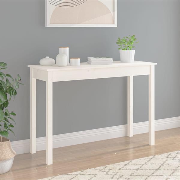 Grote foto vidaxl table console blanc 110x40x75 cm bois massif de pin huis en inrichting eettafels