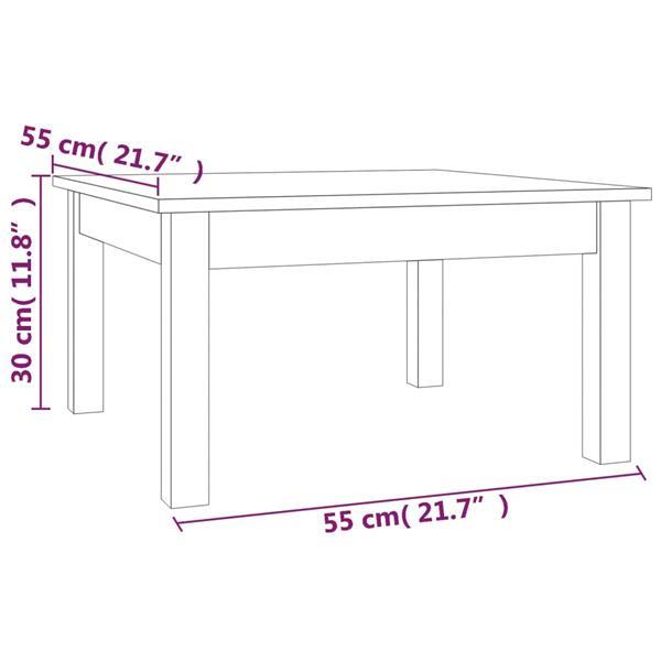 Grote foto vidaxl table basse gris 55x55x30 cm bois massif de pin huis en inrichting eettafels