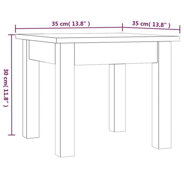 Grote foto vidaxl table basse blanc 35x35x30 cm bois massif de pin huis en inrichting eettafels