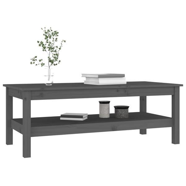 Grote foto vidaxl table basse gris 110x50x40 cm bois massif de pin huis en inrichting eettafels