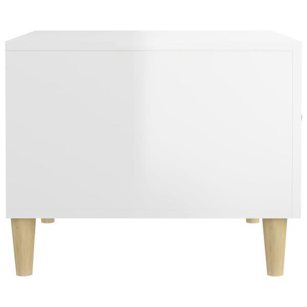 Grote foto vidaxl table basse blanc brillant 50x50x40 cm bois d ing nie huis en inrichting eettafels
