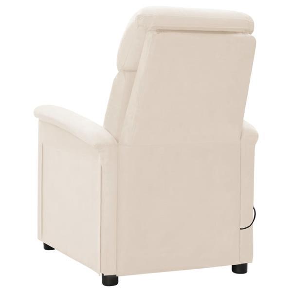 Grote foto vidaxl fauteuil inclinable de massage beige tissu microfibre huis en inrichting stoelen
