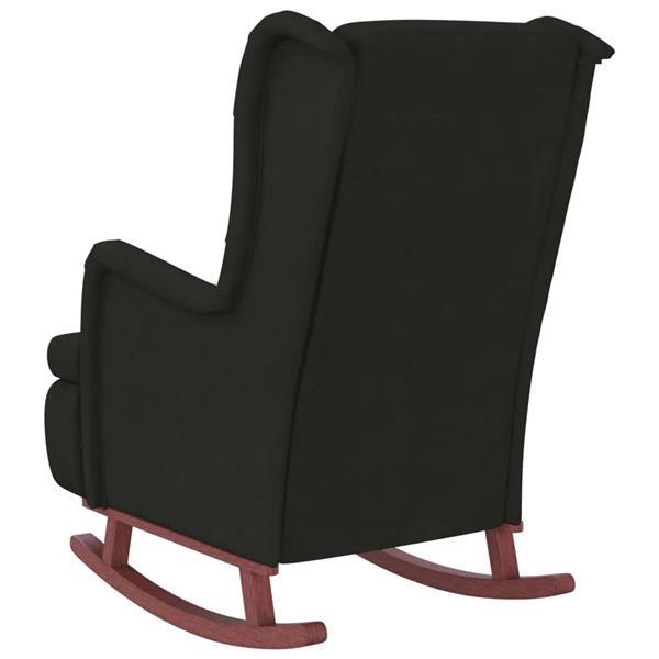 Grote foto vidaxl fauteuil avec pieds bascule et tabouret noir velour huis en inrichting stoelen