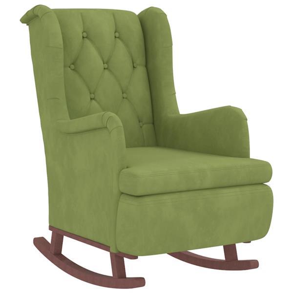 Grote foto vidaxl fauteuil avec pieds bascule et tabouret vert clair huis en inrichting stoelen