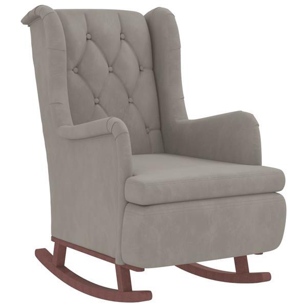 Grote foto vidaxl fauteuil avec pieds bascule et tabouret gris clair huis en inrichting stoelen