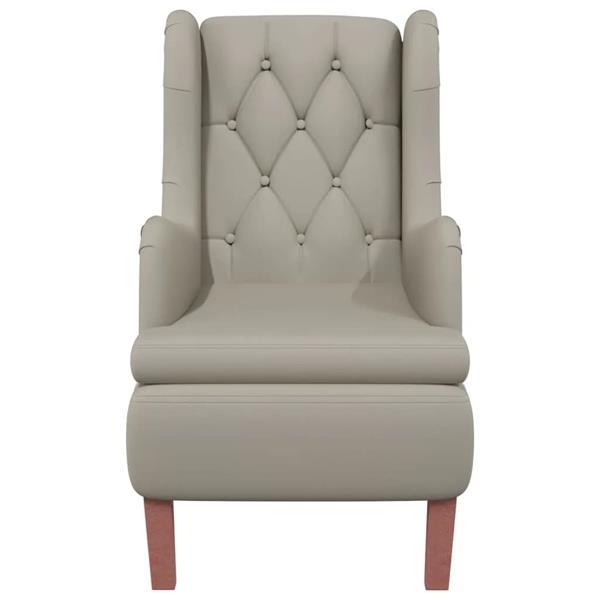Grote foto vidaxl fauteuil avec tabouret gris clair velours huis en inrichting stoelen