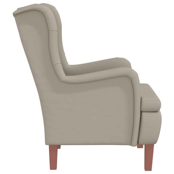 Grote foto vidaxl fauteuil avec tabouret gris clair velours huis en inrichting stoelen