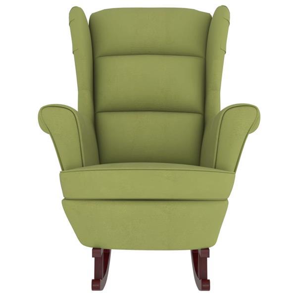 Grote foto vidaxl chaise bascule avec pieds en bois et tabouret vert huis en inrichting stoelen