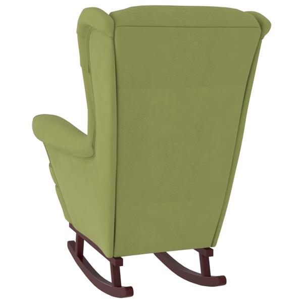 Grote foto vidaxl chaise bascule avec pieds en bois et tabouret vert huis en inrichting stoelen