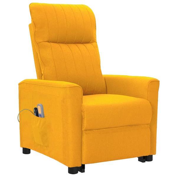 Grote foto vidaxl fauteuil inclinable de massage jaune tissu huis en inrichting stoelen