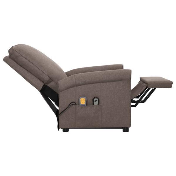 Grote foto vidaxl fauteuil releveur inclinable de massage taupe tissu huis en inrichting stoelen