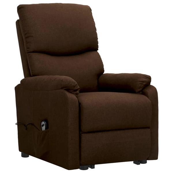 Grote foto vidaxl fauteuil releveur inclinable marron fonc tissu huis en inrichting stoelen