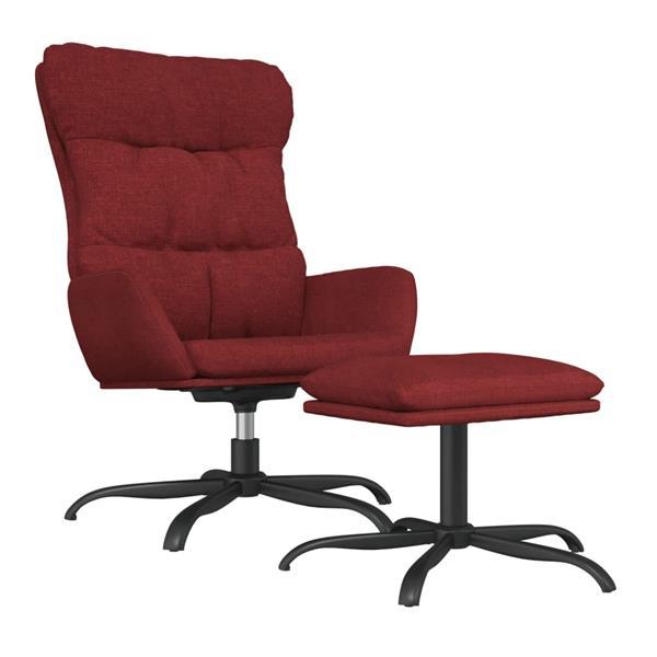Grote foto vidaxl chaise de relaxation avec tabouret rouge bordeaux tis huis en inrichting stoelen