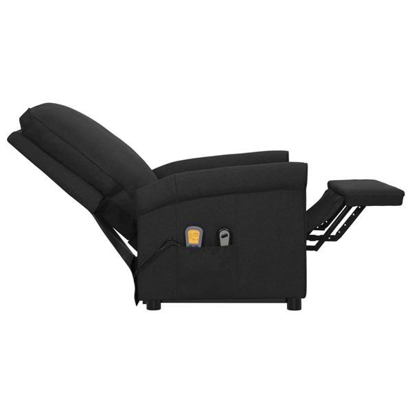 Grote foto vidaxl fauteuil releveur inclinable de massage noir tissu huis en inrichting stoelen