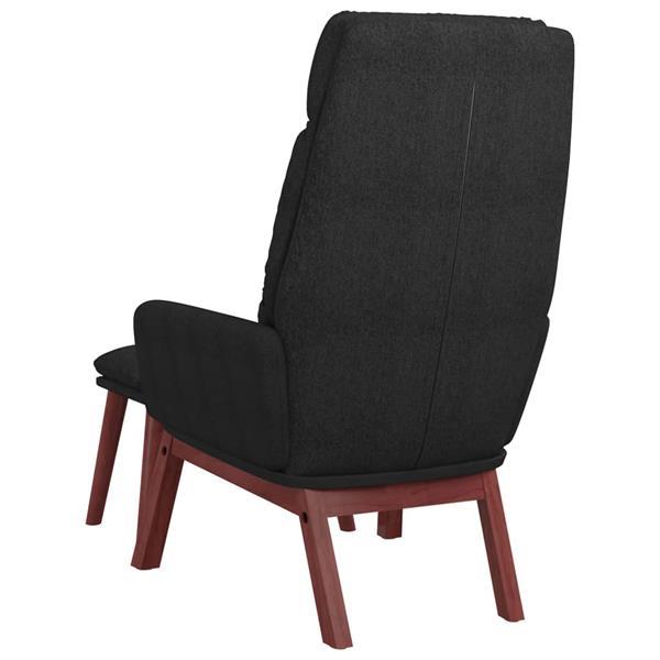 Grote foto vidaxl chaise de relaxation avec tabouret noir tissu huis en inrichting stoelen