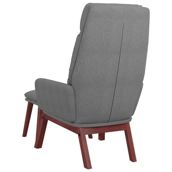Grote foto vidaxl chaise de relaxation avec tabouret gris clair tissu huis en inrichting stoelen