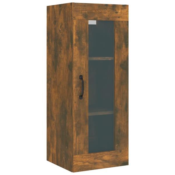 Grote foto vidaxl armoire murale suspendue ch ne fum 34 5x34x90 cm huis en inrichting overige