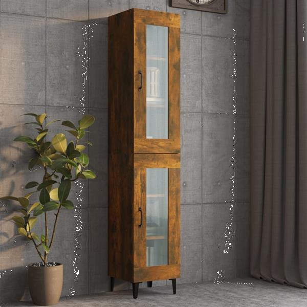 Grote foto vidaxl armoire murale suspendue ch ne fum 34 5x34x90 cm huis en inrichting overige