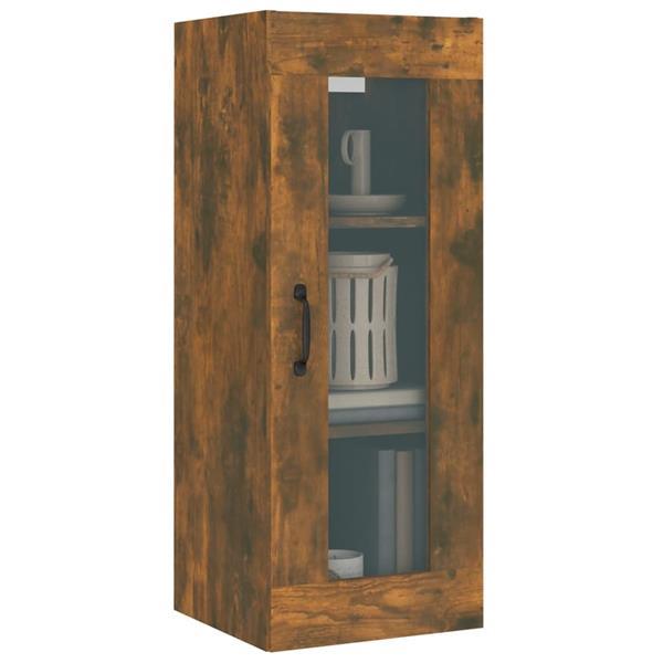 Grote foto vidaxl armoire murale suspendue ch ne fum 34 5x34x90 cm huis en inrichting overige