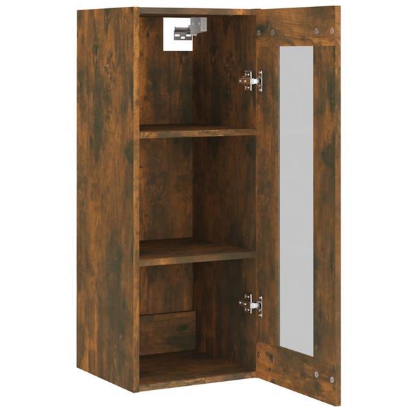 Grote foto vidaxl armoire murale suspendue ch ne fum 34 5x34x90 cm huis en inrichting overige