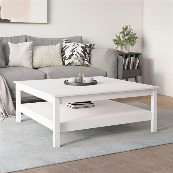 Grote foto vidaxl table basse blanc 100x100x40 cm bois massif de pin huis en inrichting eettafels