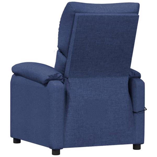 Grote foto vidaxl fauteuil inclinable de massage bleu tissu huis en inrichting stoelen