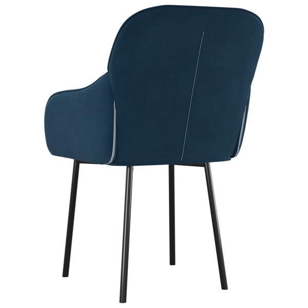 Grote foto vidaxl chaises de salle manger 2 pcs bleu velours huis en inrichting stoelen