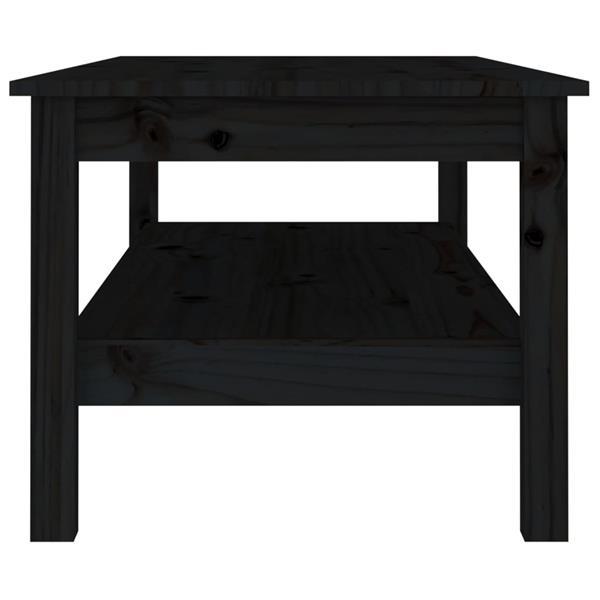 Grote foto vidaxl table basse noir 110x50x40 cm bois massif de pin huis en inrichting eettafels