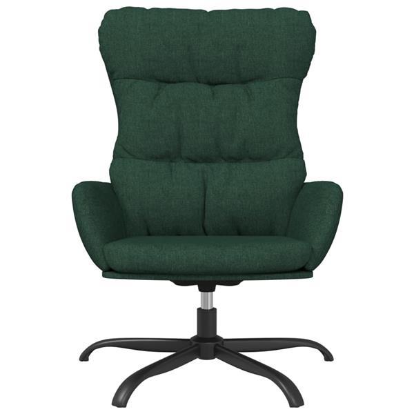Grote foto vidaxl chaise de relaxation vert fonc tissu huis en inrichting stoelen