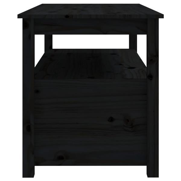 Grote foto vidaxl table basse noir 102x49x55 cm bois massif de pin huis en inrichting eettafels
