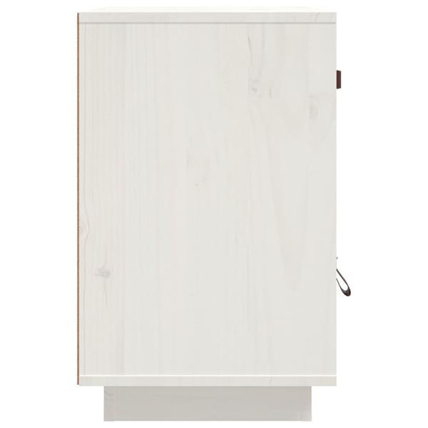 Grote foto vidaxl table de chevet blanc 40x34x55 cm bois de pin solide huis en inrichting complete slaapkamers