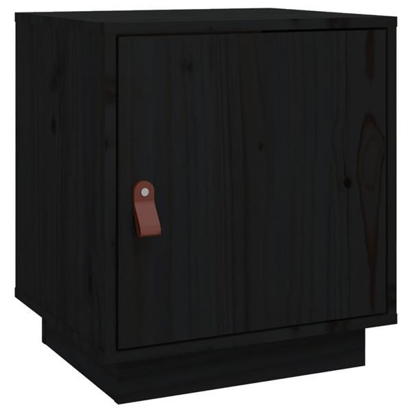 Grote foto vidaxl table de chevet noir 40x34x45 cm bois de pin solide huis en inrichting complete slaapkamers