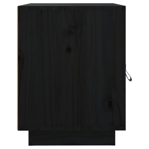 Grote foto vidaxl table de chevet noir 40x34x45 cm bois de pin solide huis en inrichting complete slaapkamers