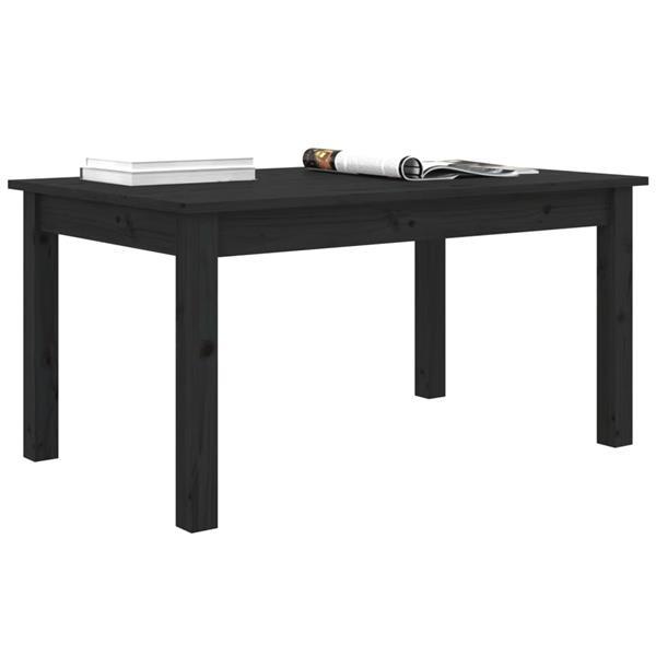 Grote foto vidaxl table basse noir 80x50x40 cm bois massif de pin huis en inrichting eettafels