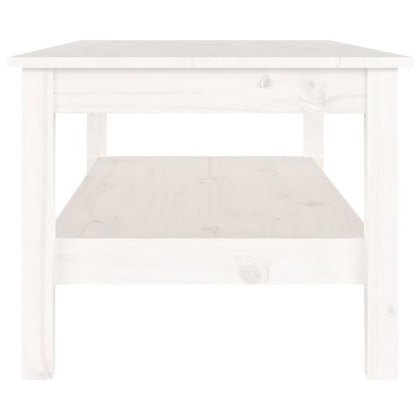 Grote foto vidaxl table basse blanc 110x50x40 cm bois massif de pin huis en inrichting eettafels