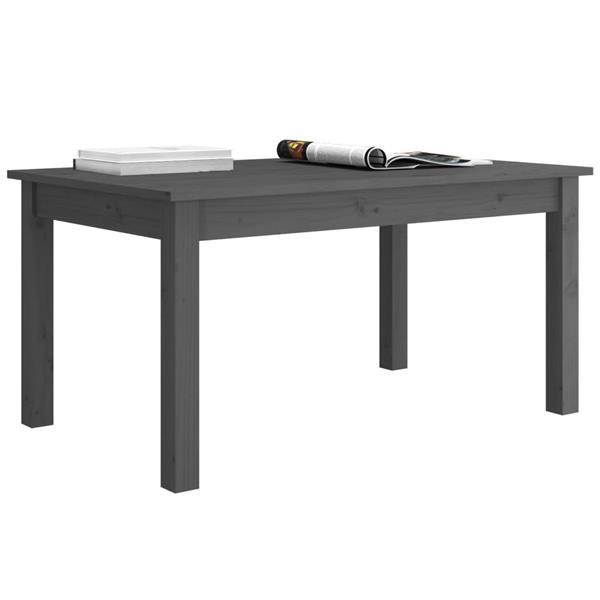 Grote foto vidaxl table basse gris 80x50x40 cm bois massif de pin huis en inrichting eettafels