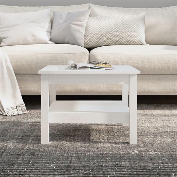 Grote foto vidaxl table basse blanc 55x55x40 cm bois massif de pin huis en inrichting eettafels