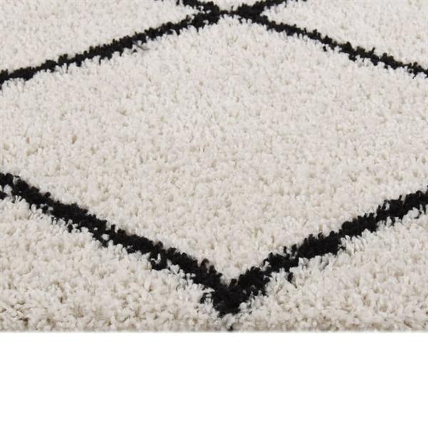 Grote foto vidaxl tapis shaggy poils longs noir et cr me 160x230 cm huis en inrichting vloerbedekking en kleden