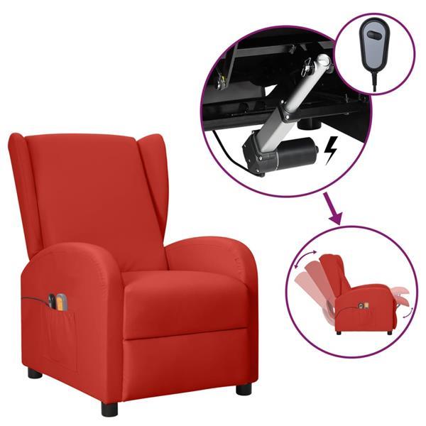 Grote foto vidaxl fauteuil de massage lectrique oreilles bordeaux si huis en inrichting stoelen
