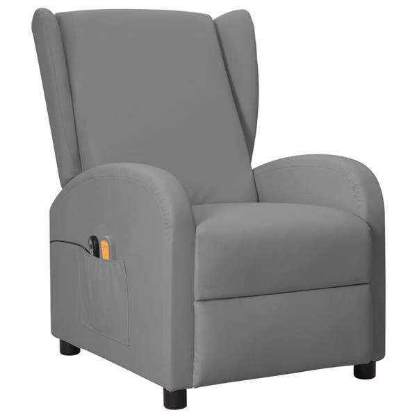 Grote foto vidaxl fauteuil de massage lectrique oreilles gris simili huis en inrichting stoelen