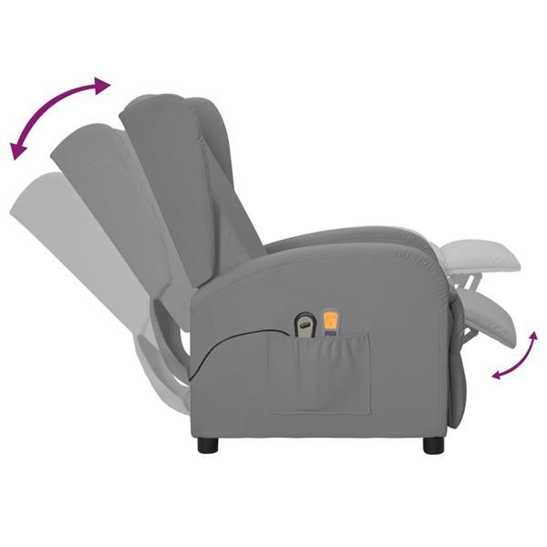 Grote foto vidaxl fauteuil de massage lectrique oreilles gris simili huis en inrichting stoelen