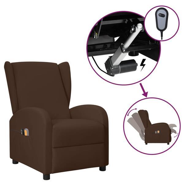 Grote foto vidaxl fauteuil de massage lectrique oreilles marron simi huis en inrichting stoelen