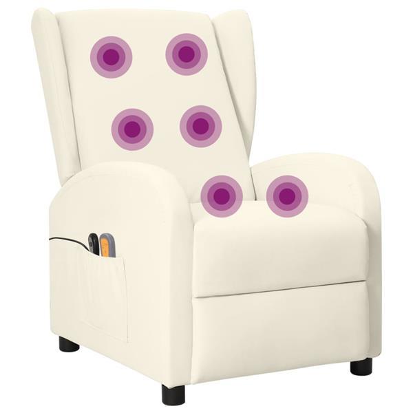 Grote foto vidaxl fauteuil de massage lectrique oreilles cr me simil huis en inrichting stoelen