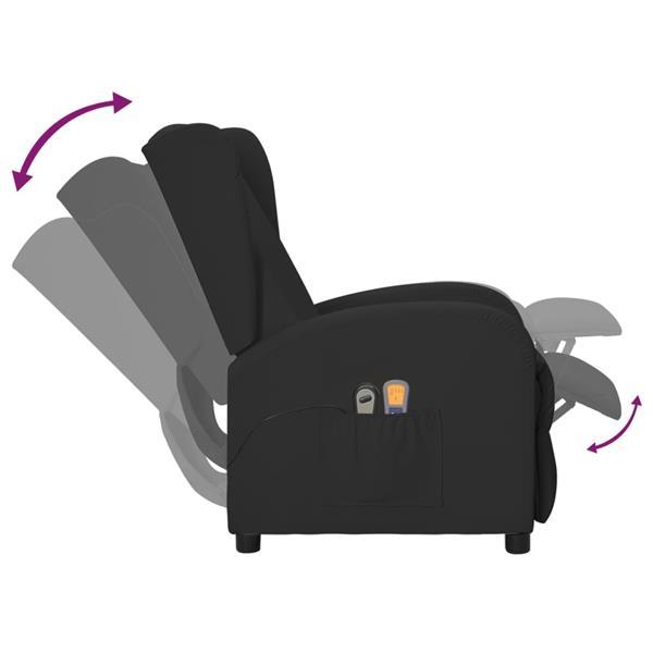 Grote foto vidaxl fauteuil de massage lectrique oreilles noir simili huis en inrichting stoelen