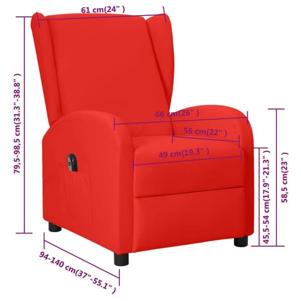Grote foto vidaxl fauteuil inclinable lectrique oreilles rouge simil huis en inrichting stoelen