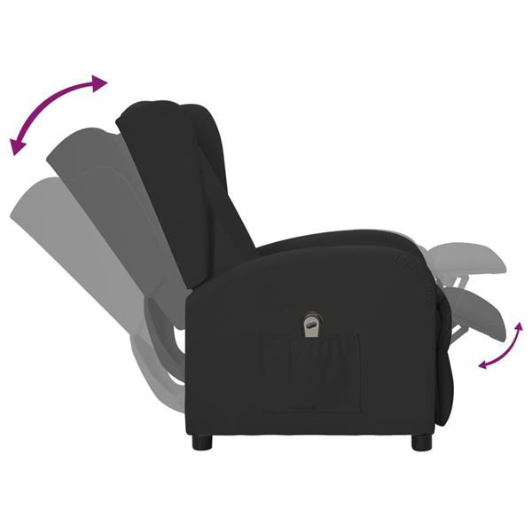 Grote foto vidaxl fauteuil inclinable lectrique oreilles noir simili huis en inrichting stoelen