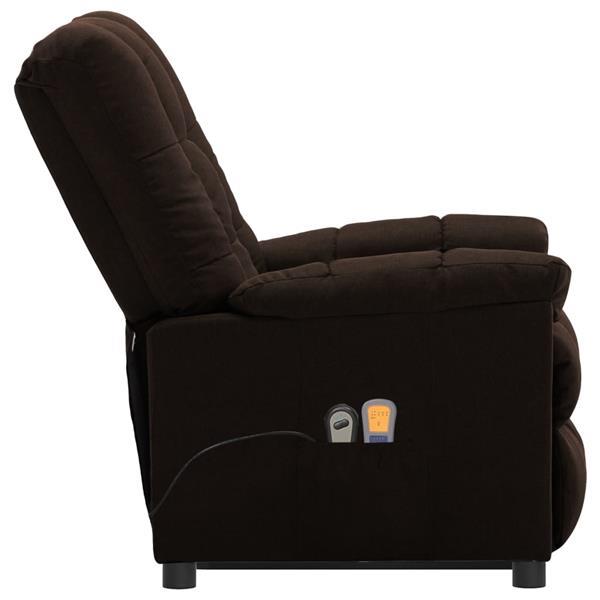 Grote foto vidaxl fauteuil inclinable de massage marron fonc tissu huis en inrichting stoelen