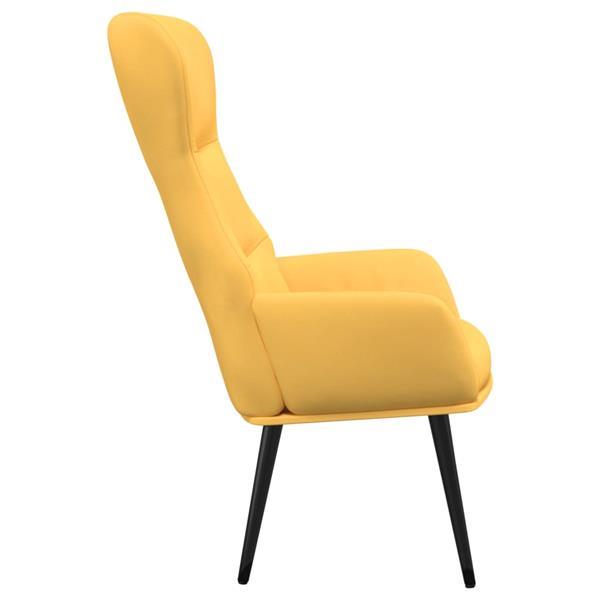 Grote foto vidaxl chaise de relaxation avec tabouret jaune moutarde tis huis en inrichting stoelen